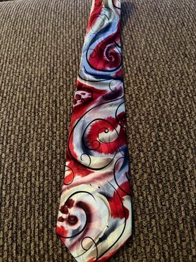 J. Garcia Red, White & Blue Swirl Men's Tie